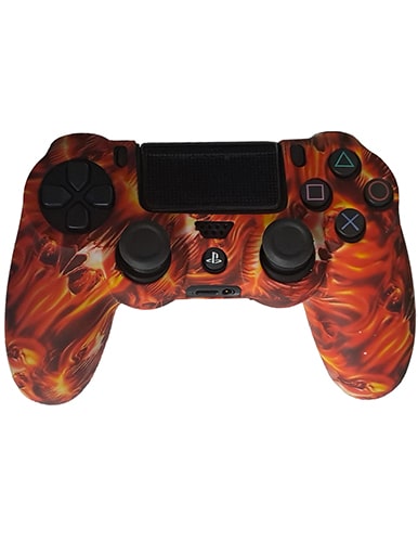 روکش دسته PS4 طرح جمجمه fiery skull