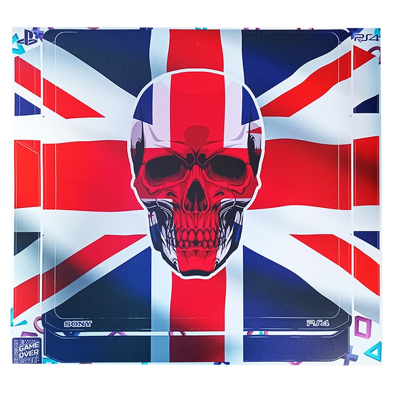 برچسب کنسول PS4 (GO) طرح پرچم انگلیس با جمجمه - Image 3