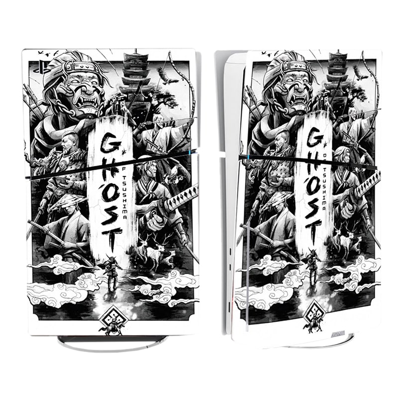 برچسب کنسول PS5 SLIM (GO) طرح شبح تسوشیما Ghost Of Tsushima - Image 3
