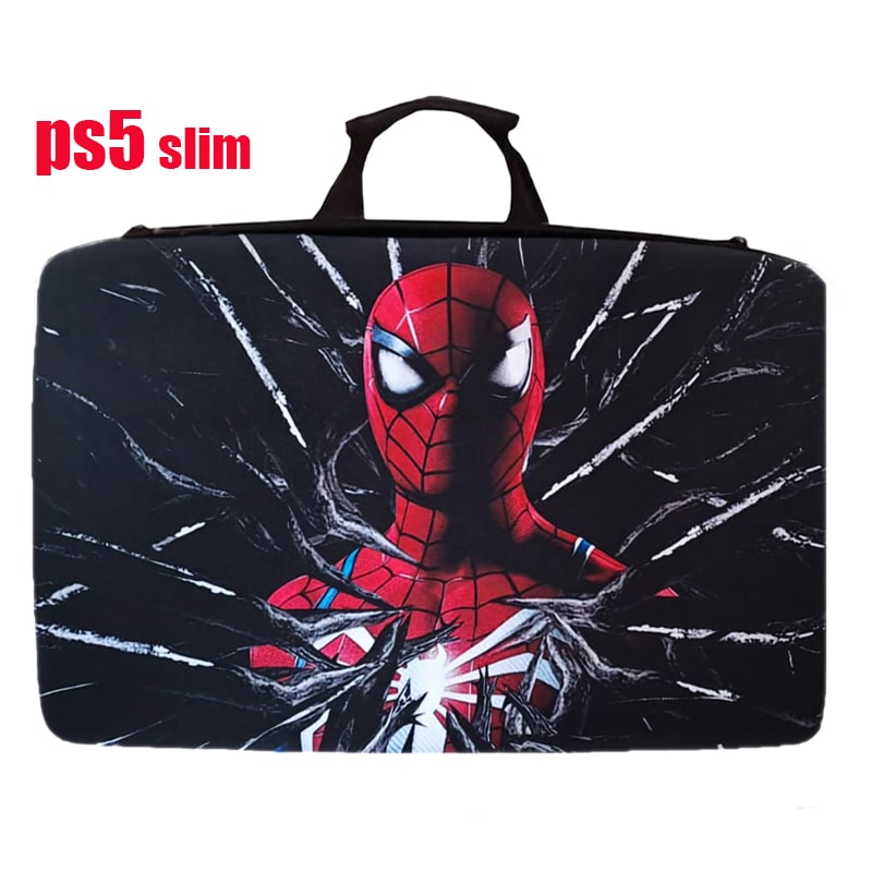 کیف حمل کنسول PS5 slim داخل مخمل مرد عنکبوتی spider - Image 3