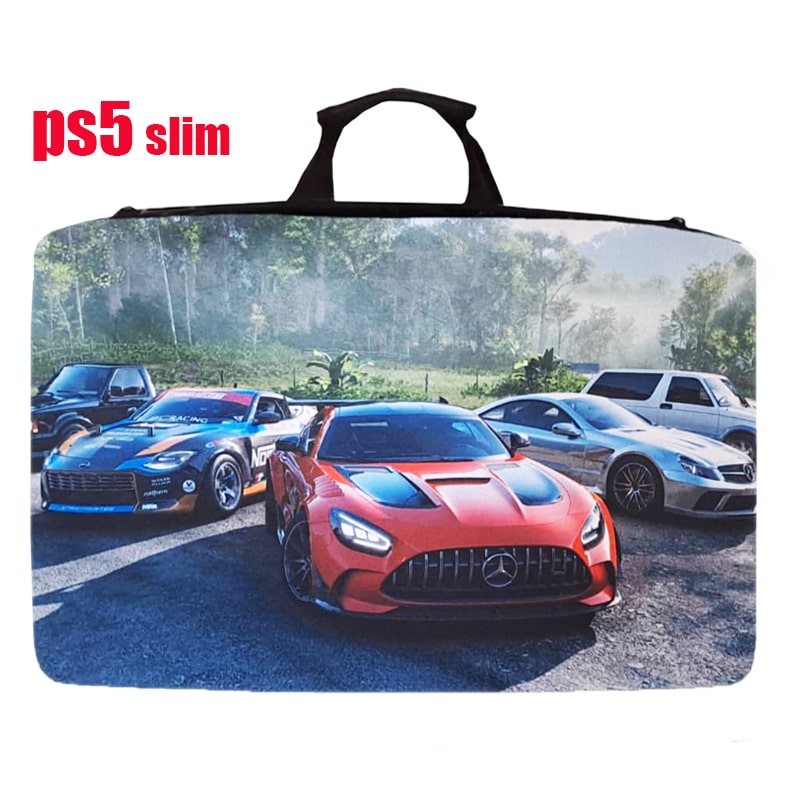 کیف حمل کنسول PS5 slim داخل مخمل طرح CAR - Image 3
