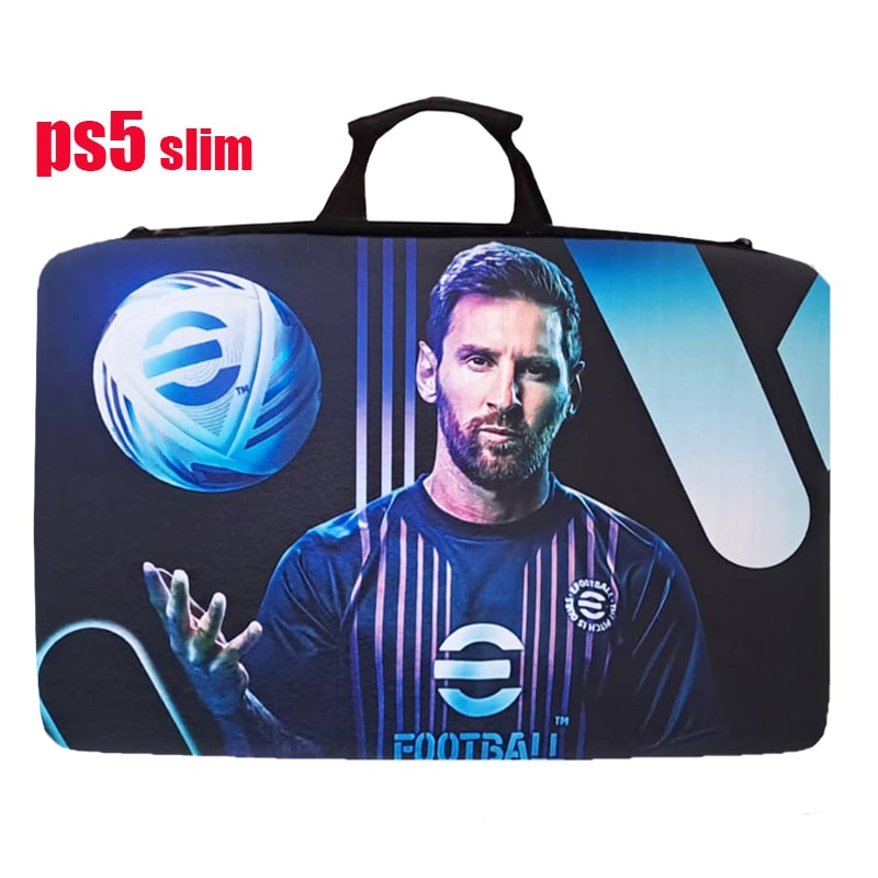 کیف حمل کنسول PS5 slim داخل مخمل طرح مسی MESSI - Image 3