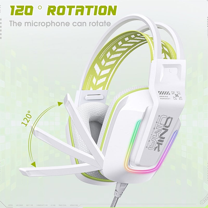 هدست گیمینگ اونیکوما مدل onikuma X13 RGB سفید - Image 3