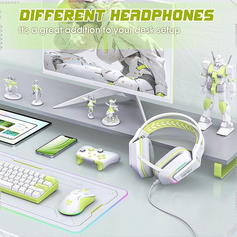 هدست گیمینگ اونیکوما مدل onikuma X13 RGB سفید - Image 5