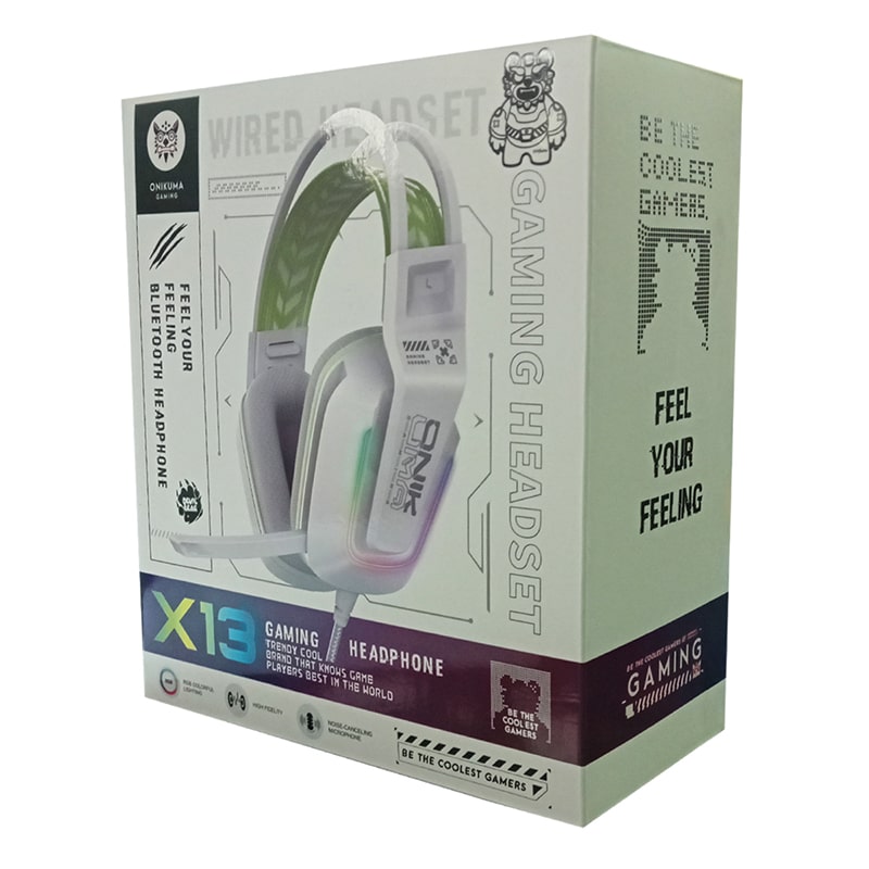هدست گیمینگ اونیکوما مدل onikuma X13 RGB سفید - Image 8