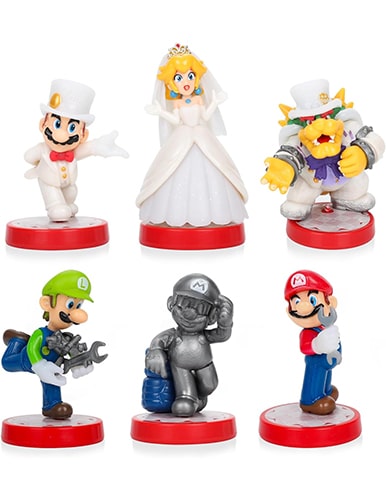 فیگور عروسی ماریو با پایه Super Mario مجموعه 6 عددی