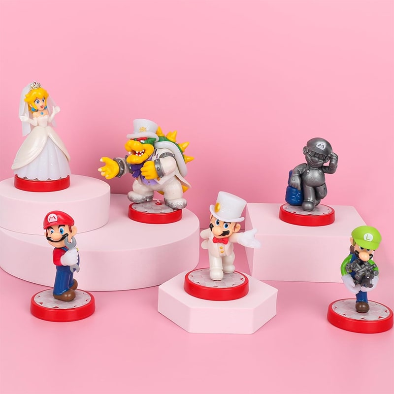 فیگور عروسی ماریو با پایه Super Mario مجموعه 6 عددی - Image 4