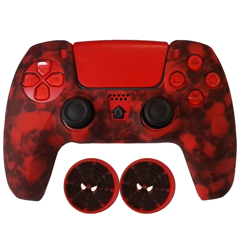 روکش دسته PS5 طرح جمجمه قرمز skull - Image 3