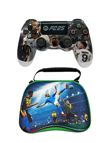 دسته بی سیم PS4 برند Play X طرح fc25 با کیف