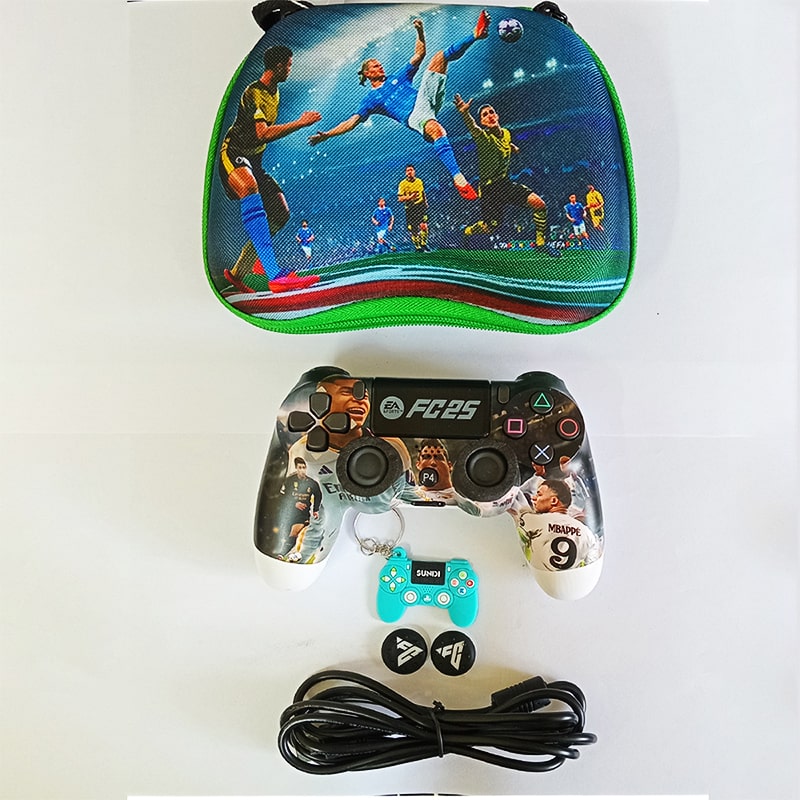 دسته بی سیم PS4 برند Play X طرح fc25 با کیف - Image 2