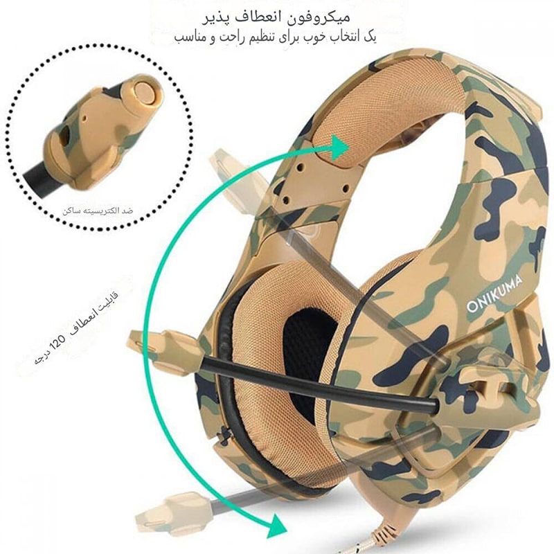 هدست گیمینگ ارتشی اونیکوما مدل ONIKUMA K1B - Image 12