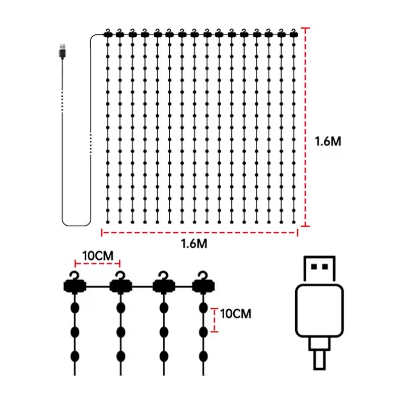 ریسه هوشمند RGB پرده ایی مدل HCL-001 - Image 3