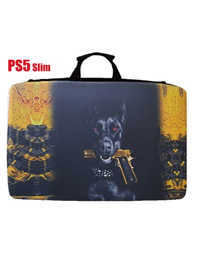 کیف کنسول PS5 اسلیم طرح Dog With Gun