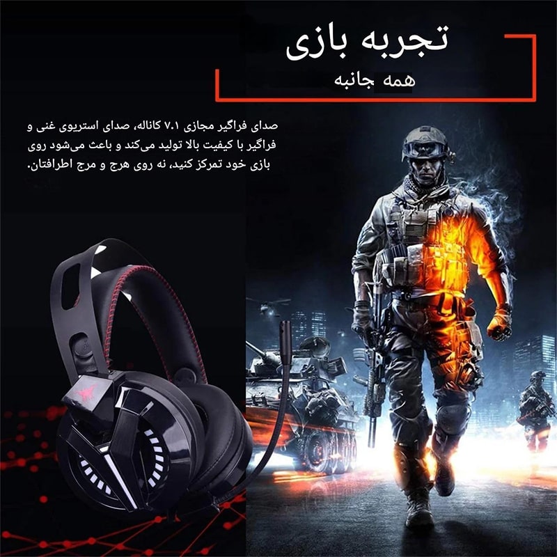 هدست گیمینگ سیمی مدل Combatwing M180 PRO - Image 6