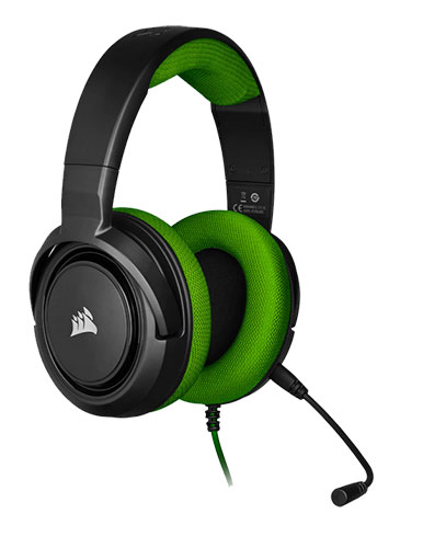 هدست بازی کورسیر مدل HS35 Stereo Green - Image 2