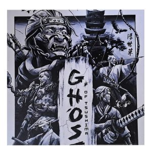 برچسب کنسول PS4 (GO) طرح Ghost Of Tsushima