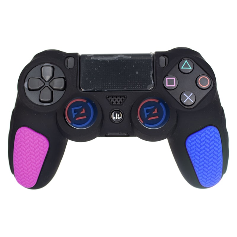 روکش دسته PS4 طرح ضد لغزش مشکی آبی-صورتی - Image 4