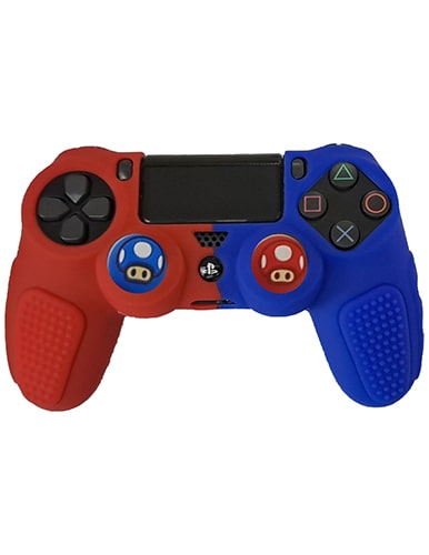 روکش دسته PS4 ضد لغزش دو رنگ آبی-قرمز - Image 2