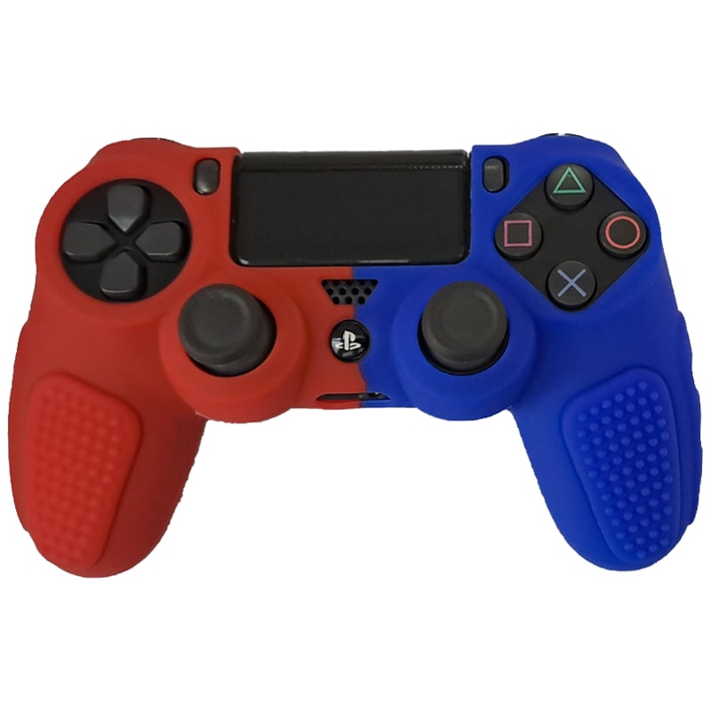 روکش دسته PS4 ضد لغزش دو رنگ آبی-قرمز - Image 3