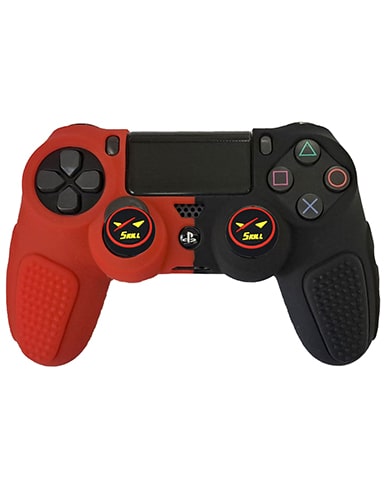 روکش دسته PS4 ضد لغزش دو رنگ مشکی-قرمز - Image 2