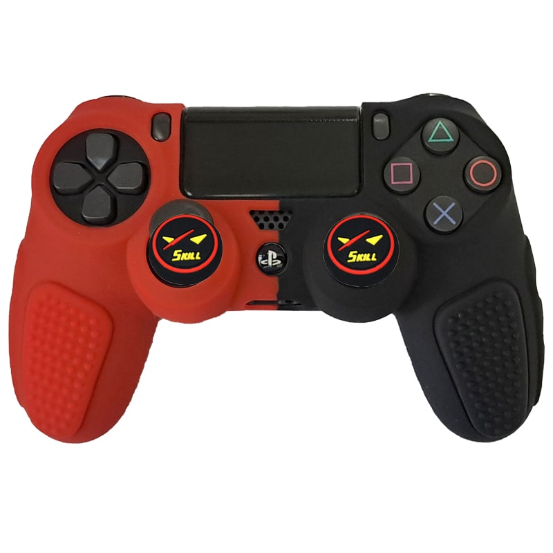 روکش دسته PS4 ضد لغزش دو رنگ مشکی-قرمز - Image 4