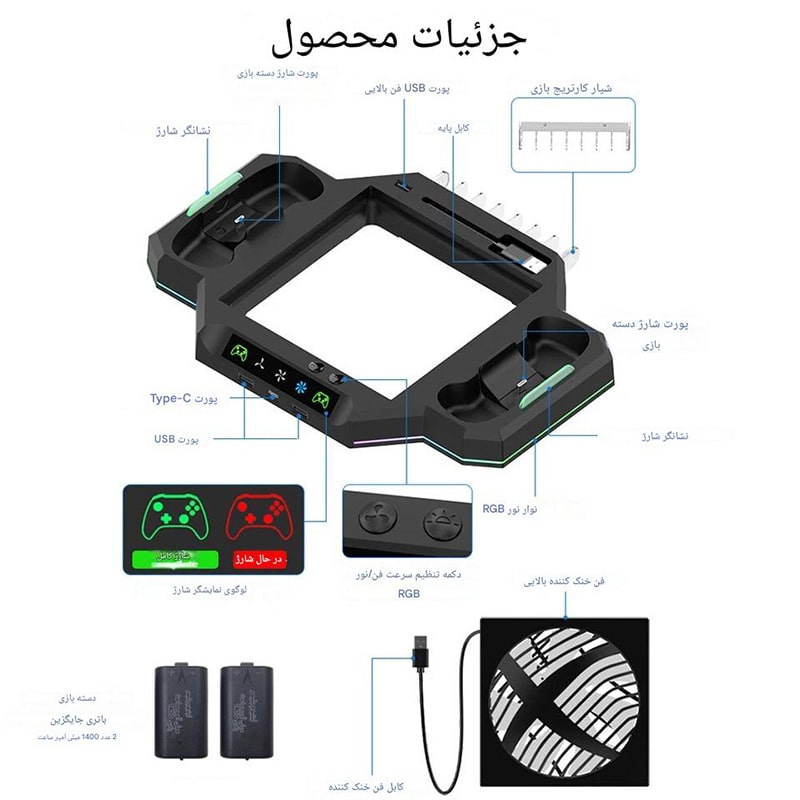 فن و پایه چند منظوره X-Series X مدل IPLAY HBX-608 RGB - Image 11