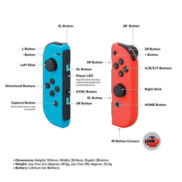 دسته Joy con نینتندو سوییچ آبی/قرمز - Image 2