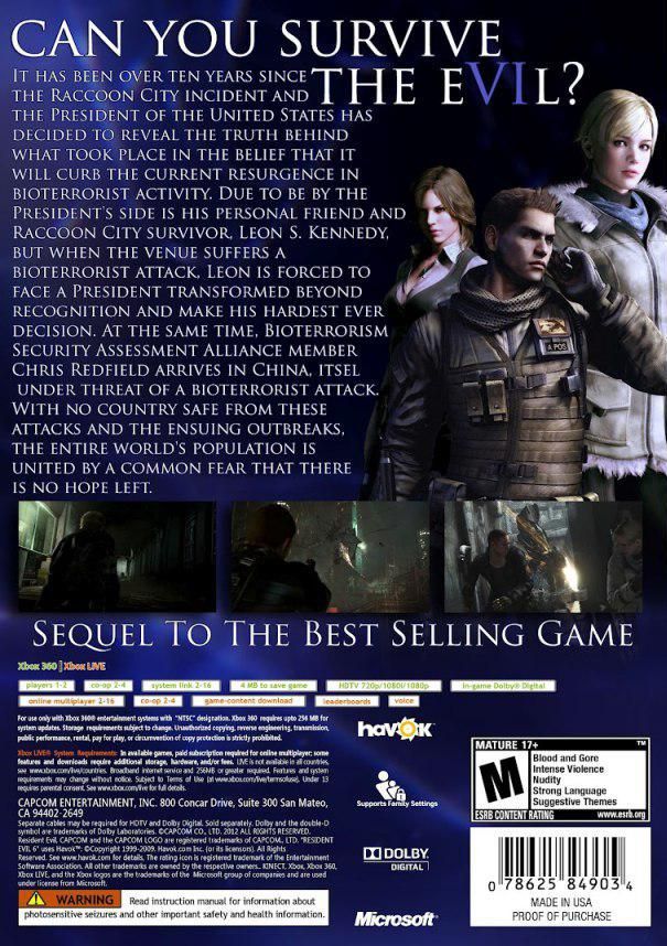 خرید بازی resident evil 6 برای کنسول xbox 360