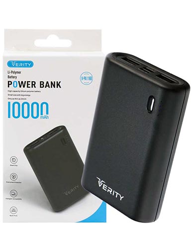 خرید پاور بانک ۱۰۰۰۰میلی آمپر وریتی VERITY V-PA116