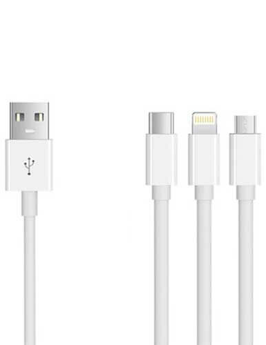 کابل تبدیل USB به لایتنینگ و USB C و microUSB اسزون مدل aio 100 طول 1 متر