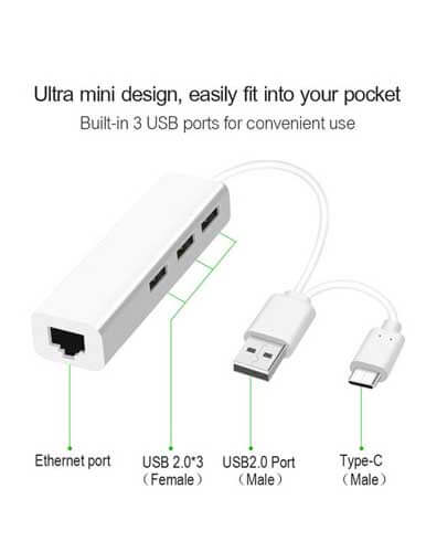 هاب 3 پورت USB C مدل OTN 8802 - Image 2
