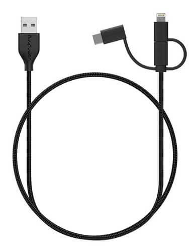 کابل تبدیل USB به لایتنینگ USB C و microUSB مدل RP CB021