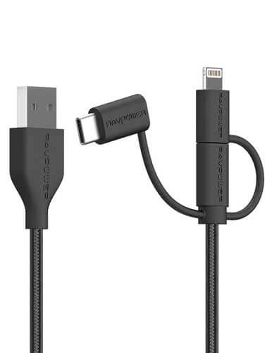 کابل تبدیل USB به لایتنینگ USB C و microUSB مدل RP CB021 - Image 2