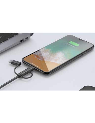 کابل تبدیل USB به لایتنینگ USB C و microUSB مدل RP CB021 - Image 4