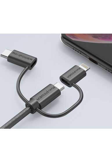 کابل تبدیل USB به لایتنینگ USB C و microUSB مدل RP CB021 - Image 3