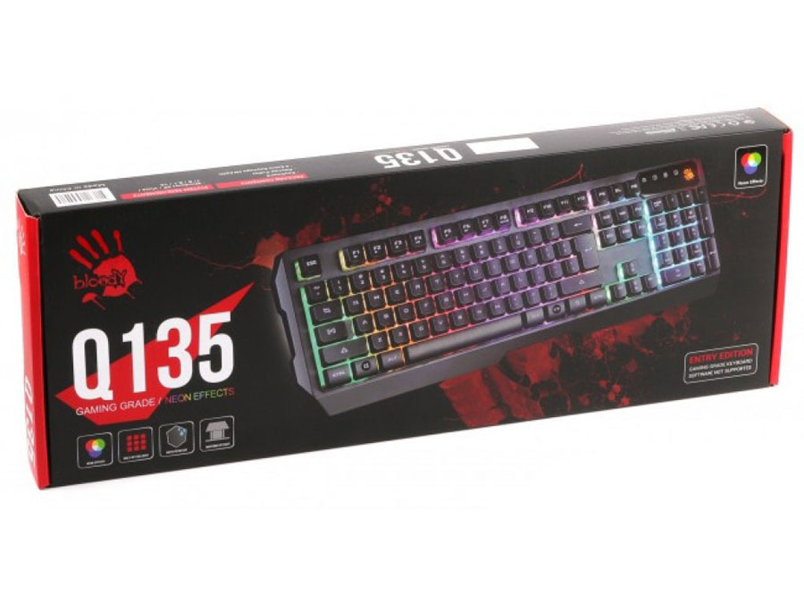 کیبورد گیمینگ ایفورتک Bloody Q135 Red Backlit - Image 2