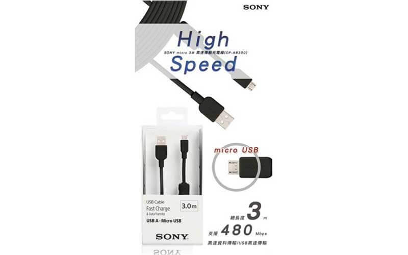 کابل تبدیل USB به microUSB سونی مدل CP AB300 طول 3 متر - Image 2