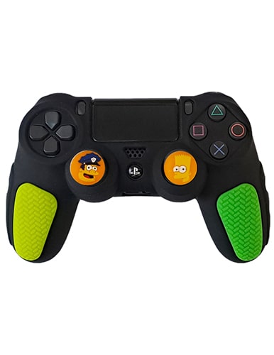 روکش دسته PS4 طرح ضد لغزش مشکی سبز-زرد - Image 2