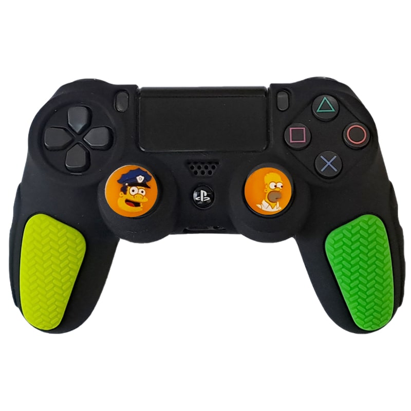 روکش دسته PS4 طرح ضد لغزش مشکی سبز-زرد - Image 4