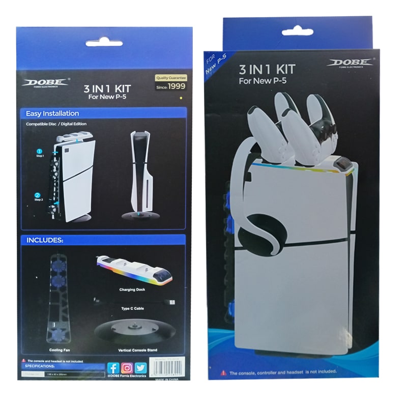 کیت 3 کاره PS5 اسلیم برند Dobe مدل TP5-35130 - Image 2