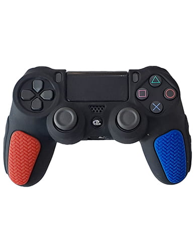روکش دسته PS4 طرح ضد لغزش مشکی آبی-قرمز