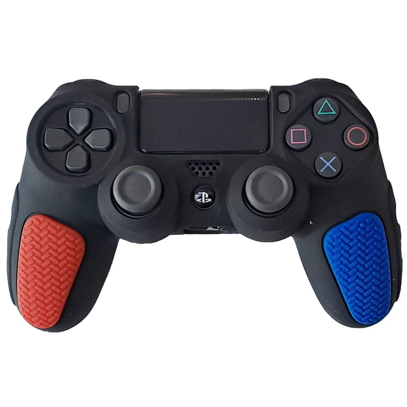 روکش دسته PS4 طرح ضد لغزش مشکی آبی-قرمز - Image 4