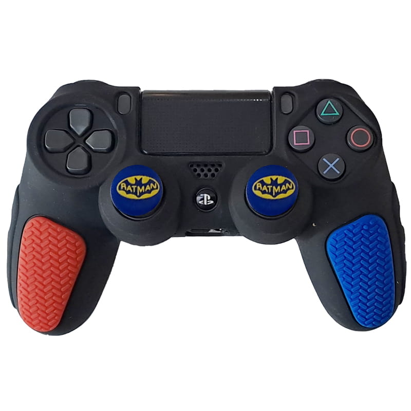 روکش دسته PS4 طرح ضد لغزش مشکی آبی-قرمز - Image 2