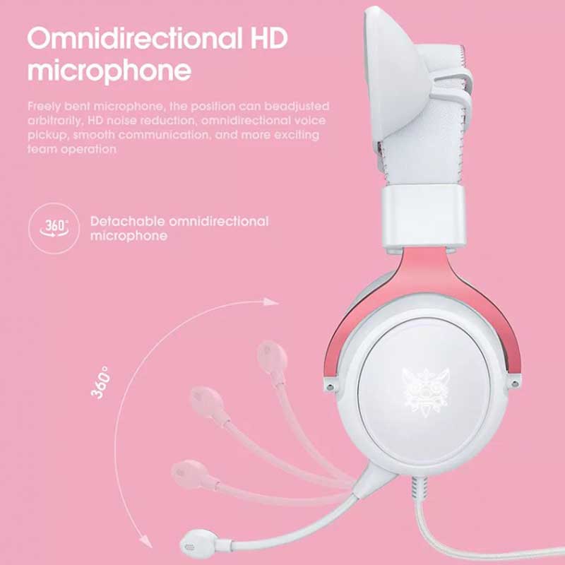 هدست گیمینگ اونیکوما ONIKUMA X10 سفید صورتی - Image 6