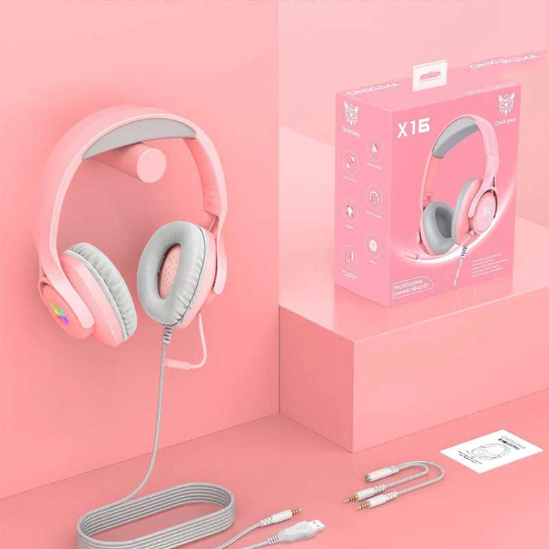 هدست گیمینگ اونیکوما ONIKUMA X16 رنگ صورتی - Image 2