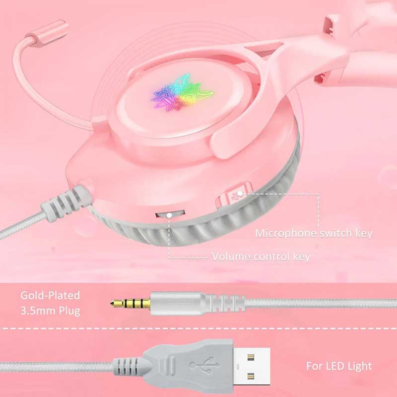هدست گیمینگ اونیکوما ONIKUMA X16 رنگ صورتی - Image 7