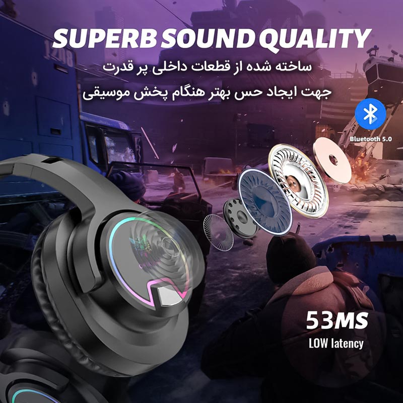 هدست بیسیم گیمینگ اونیکوما onikuma B3 - Image 9