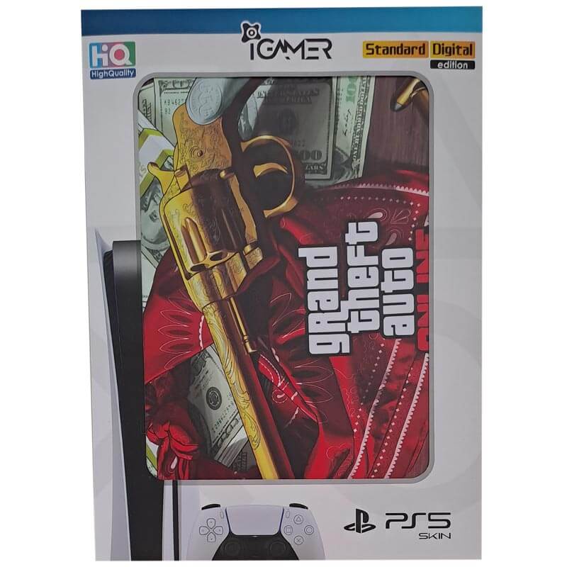 برچسب کنسول PS5 FAT (iG) طرح GTA تفنگ - Image 4