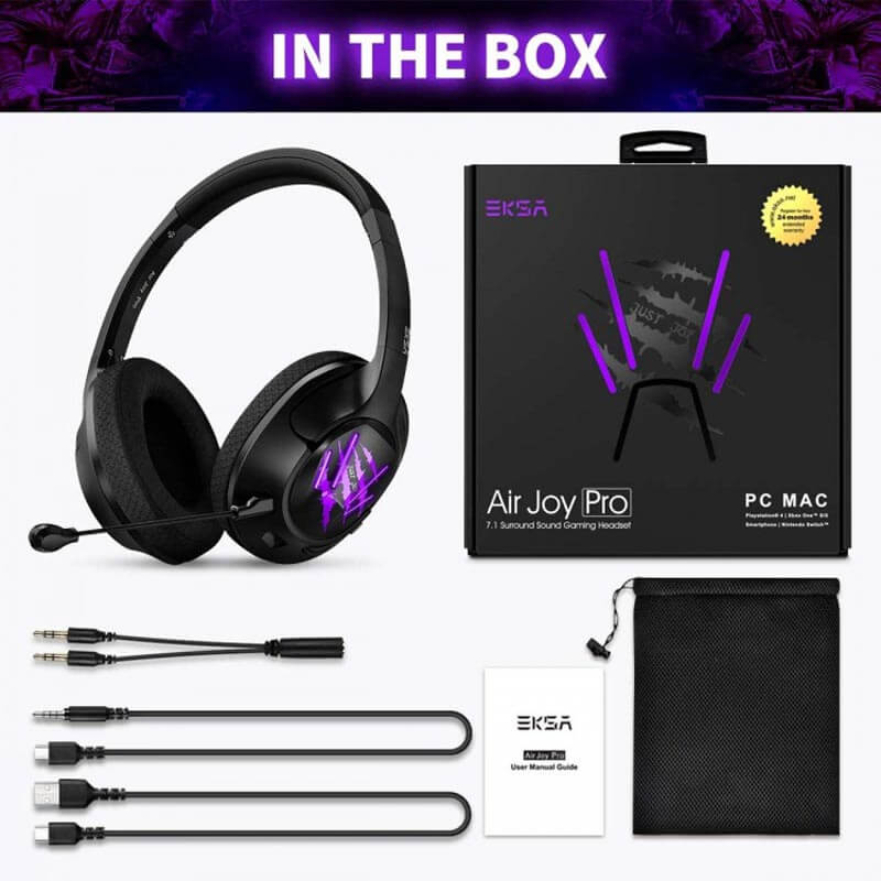 هدست گیمینگ اکسا E3 Air Joy Pro بنفش - Image 4