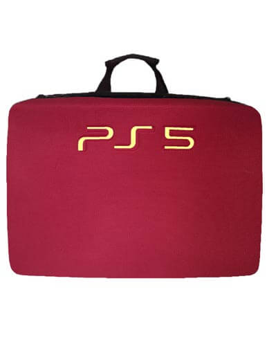کیف حمل PS5 فت طرح پارچه ای زرشکی